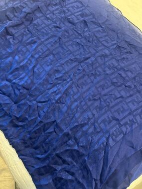 Fendi Royal Blue Monogram Jacquard Scarf